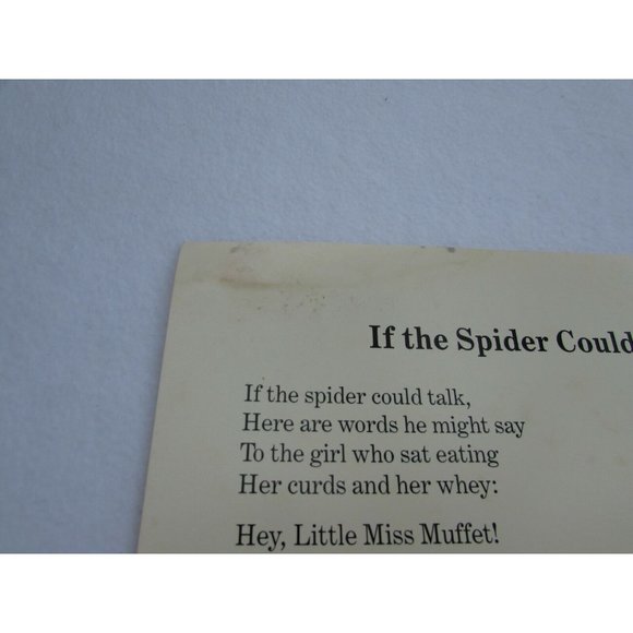 Spider Could Talk Grade School Poster Babs Bell Hajdusiewicz 30250 Poetry VNTG - Picture 6 of 6